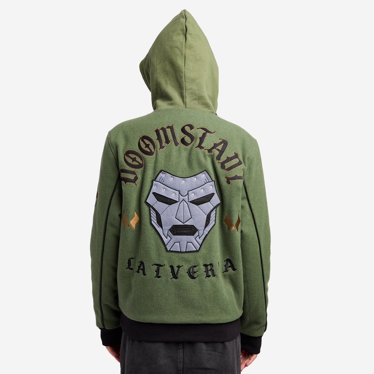 Doctor Doom Army Hooded Varsity Jacket