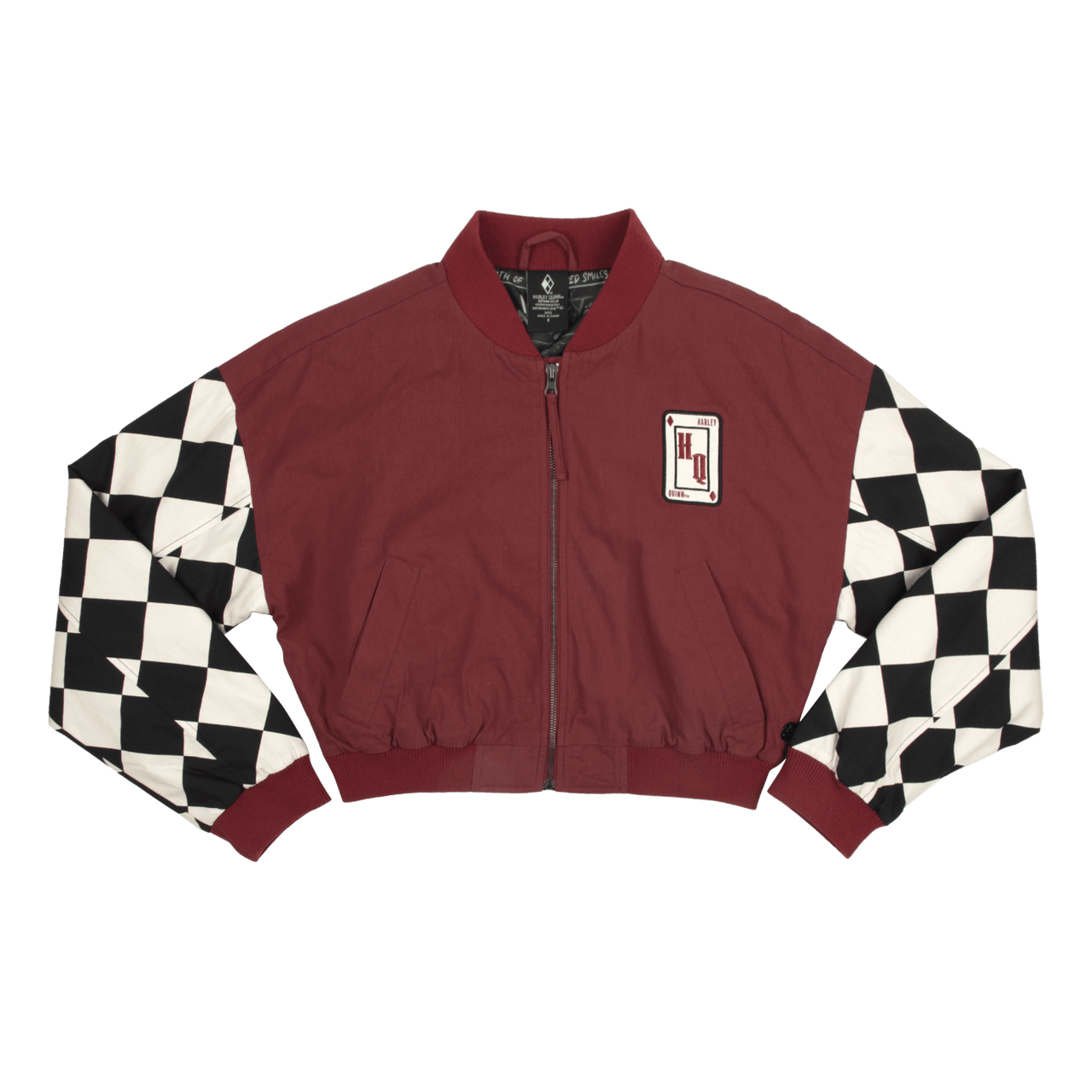 DC Comics Mad Love Crop Bomber Jacket | Official Apparel & Accessories |  Heroes & Villains