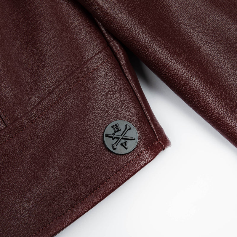 Rebel Faux Leather Cropped Moto Jacket
