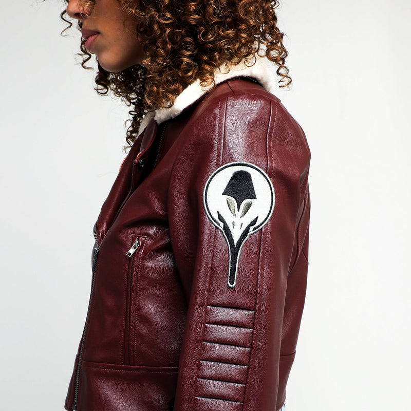 Rebel Faux Leather Cropped Moto Jacket