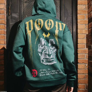 Doctor Doom Distressed Print Zip-Up Hoodie - Heroes & Villains-Marvel-Hoodie