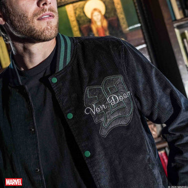 Doctor Doom Corduroy Lightweight Varsity Jacket - Heroes & Villains-Marvel-Varsity Jacket