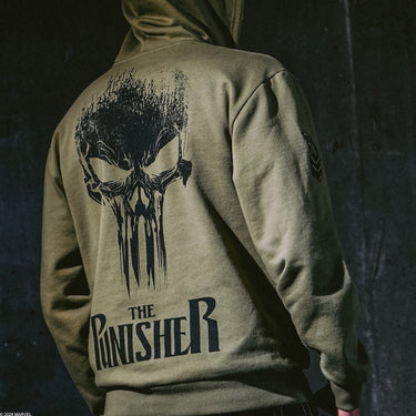 The Punisher Distressed Print Zip-Up Hoodie - Heroes & Villains-Marvel-Hoodie