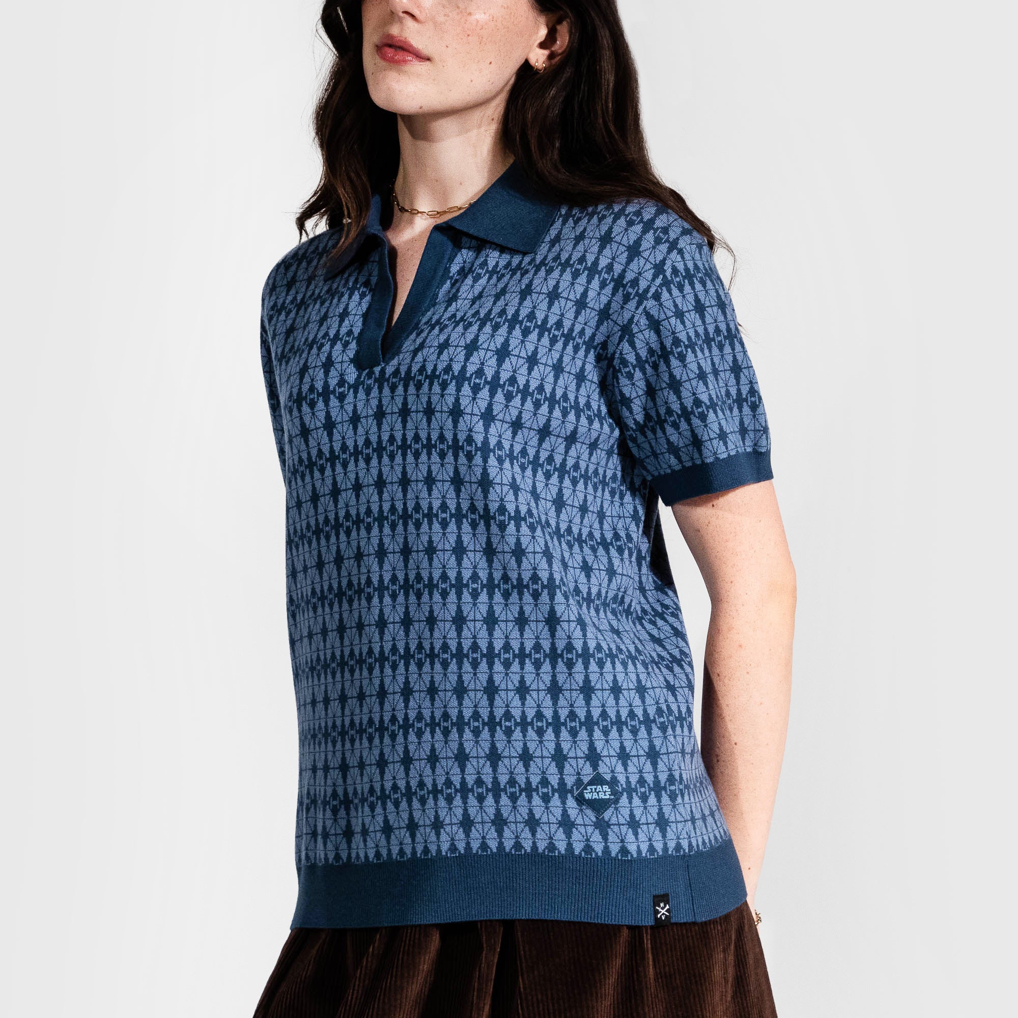 TIE Fighter Pattern Knit Polo