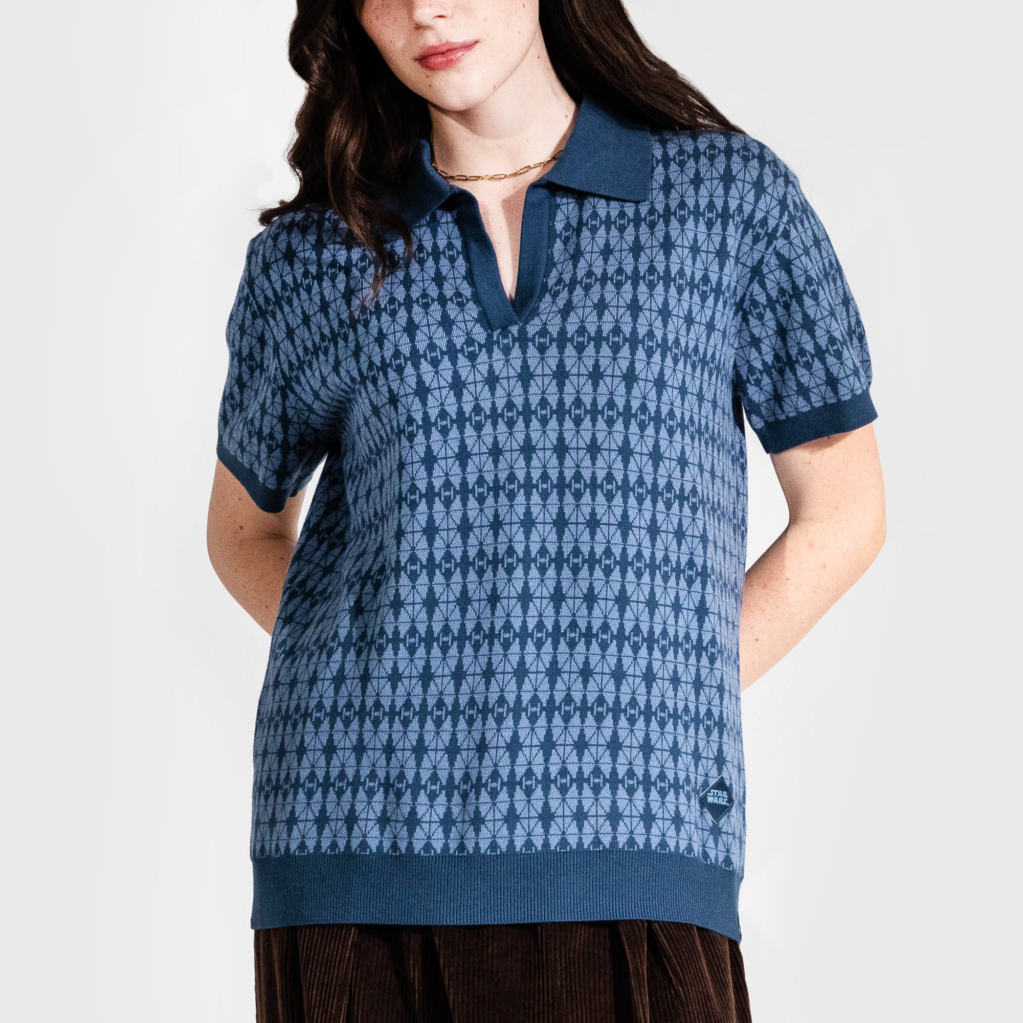 TIE Fighter Pattern Knit Polo