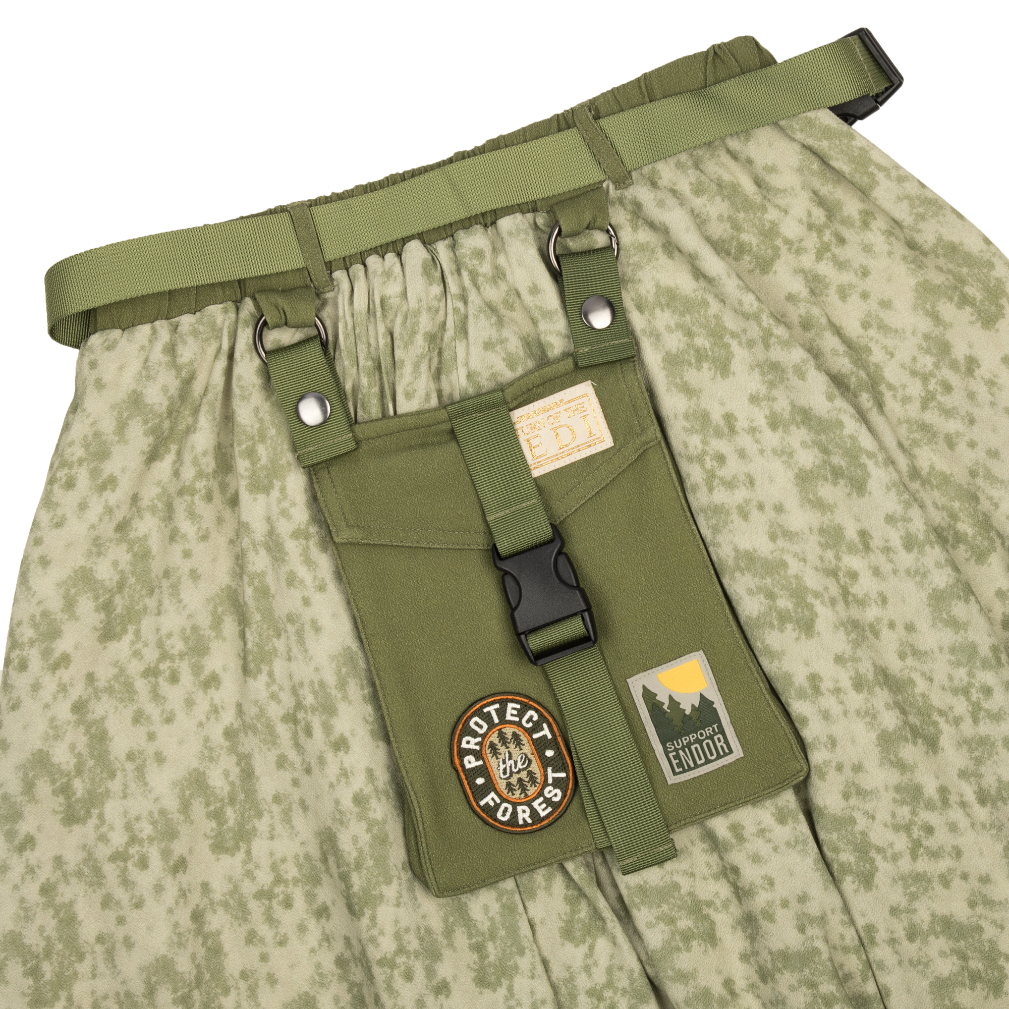 Leia Green Handkerchief Midi Skirt