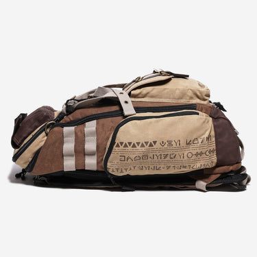 Canvas Monotone backpack with patterns on a white background