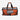 Orange and gray duffel bag with black straps on a white background