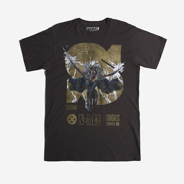 Charcoal Grey T-Shirt with Storm from X-Men in front of a large "S"