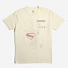 Natural Beige T-Shirt with a faded profile depicting Superman and information about him