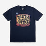 Navy T-Shirt that says "Truth and Justice" "Superman" 