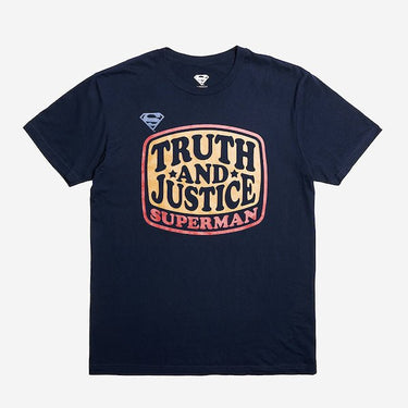 Navy T-Shirt that says "Truth and Justice" "Superman" 