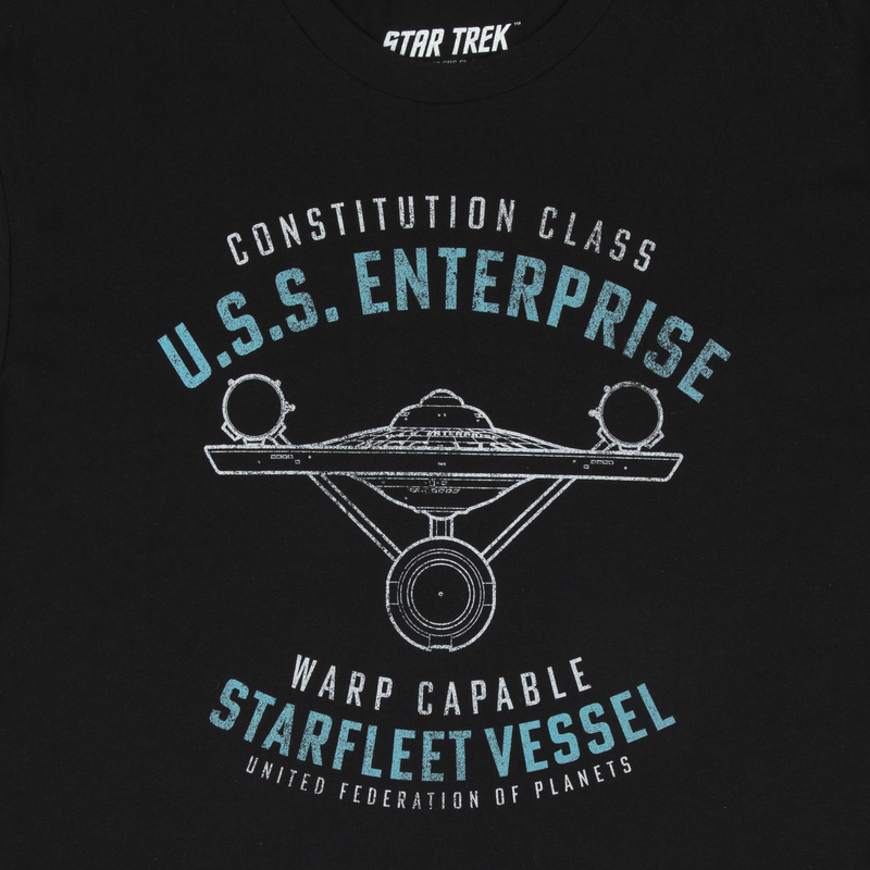 USS Enterprise Warp Capable Black Tee
