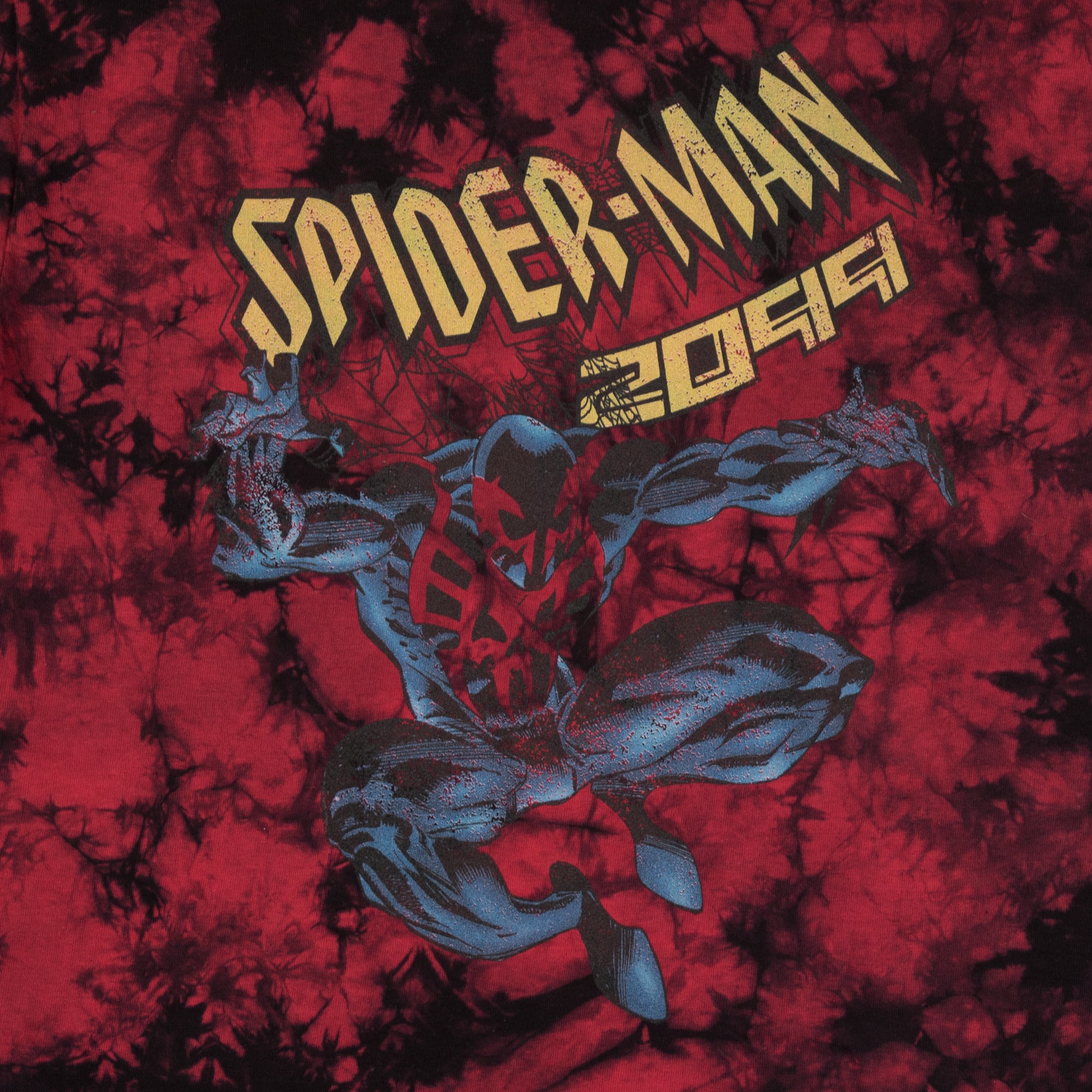 Marvel Spider-Man 2099 Cover Title Pose Red Tie Dye Tee - Marvel