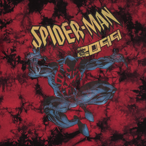 Spider-Man 2099 Cover Title Pose Red Tie Dye Tee