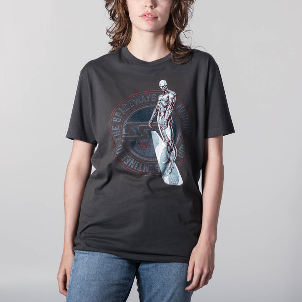 Silver Surfer Sentinel Of The Spaceways Charcoal Tee