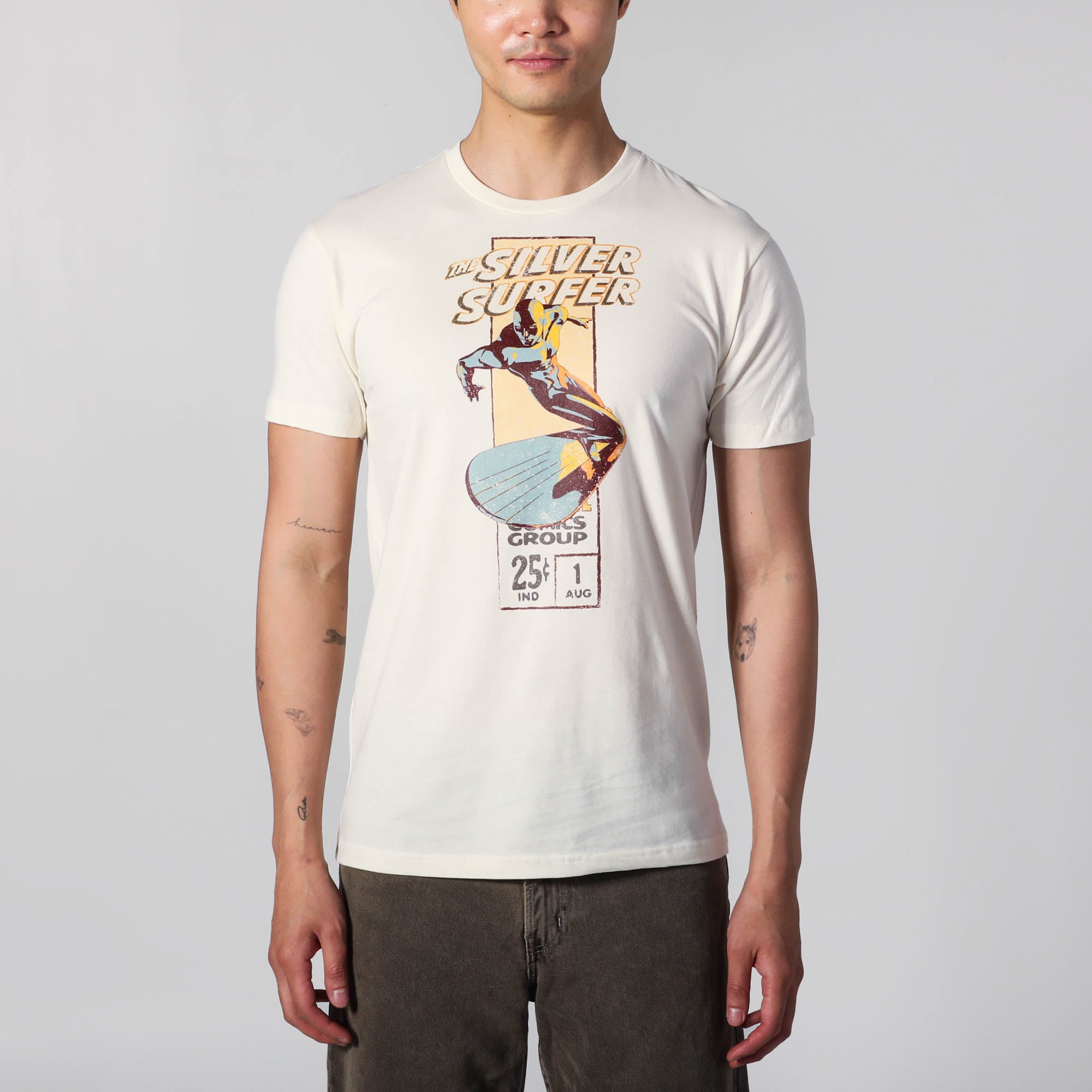 Silver Surfer Posing Natural Tee