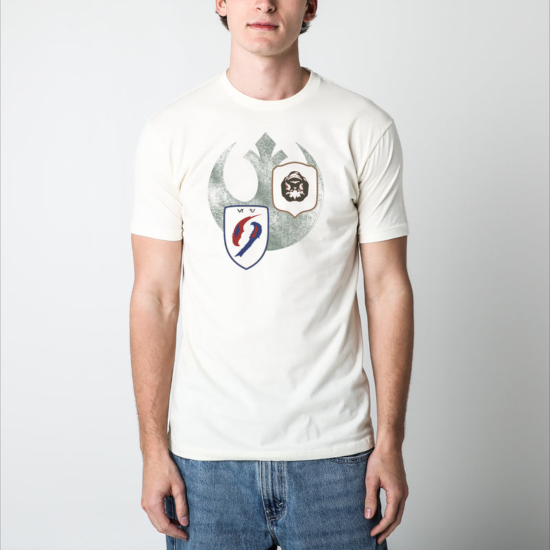 Adelphi Ranger Patches with Rebel Symbol Natural Tee