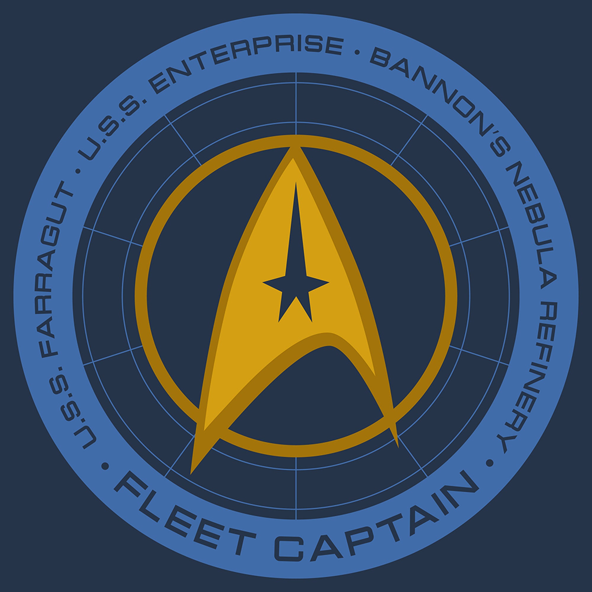 Star Fleet Captain Logo Navy Tee