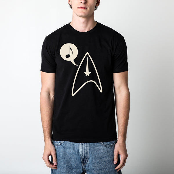 Star Trek Singing Starfleet Delta Black Tee Official Apparel