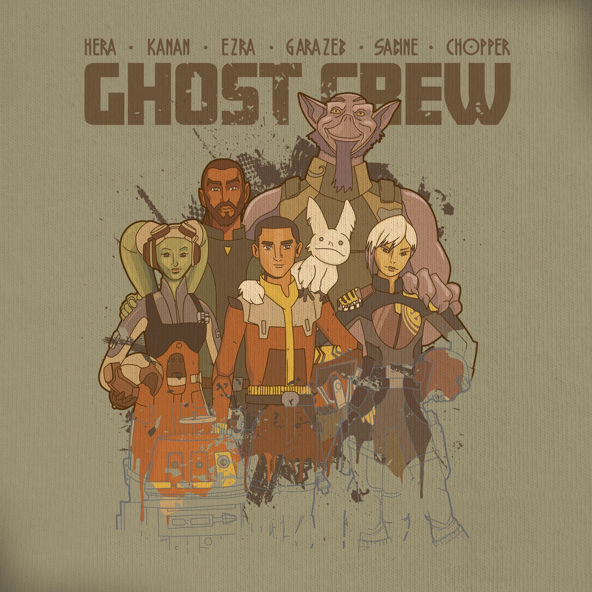 Ghost Crew Mural Olive Tee