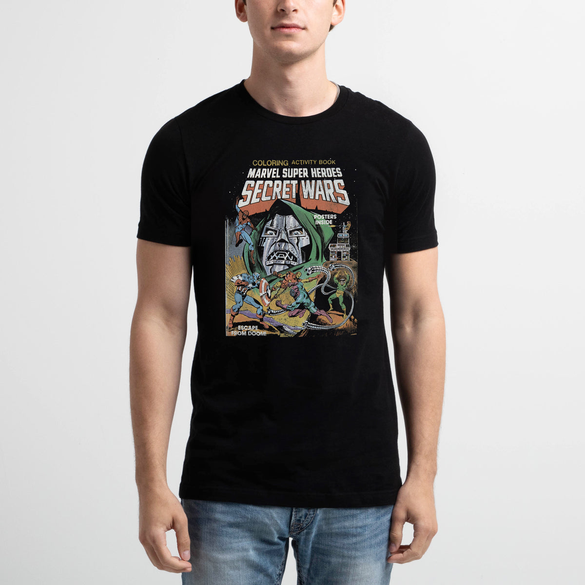 Marvel Doctor Doom From Secret Wars Black Tee | Official Apparel 