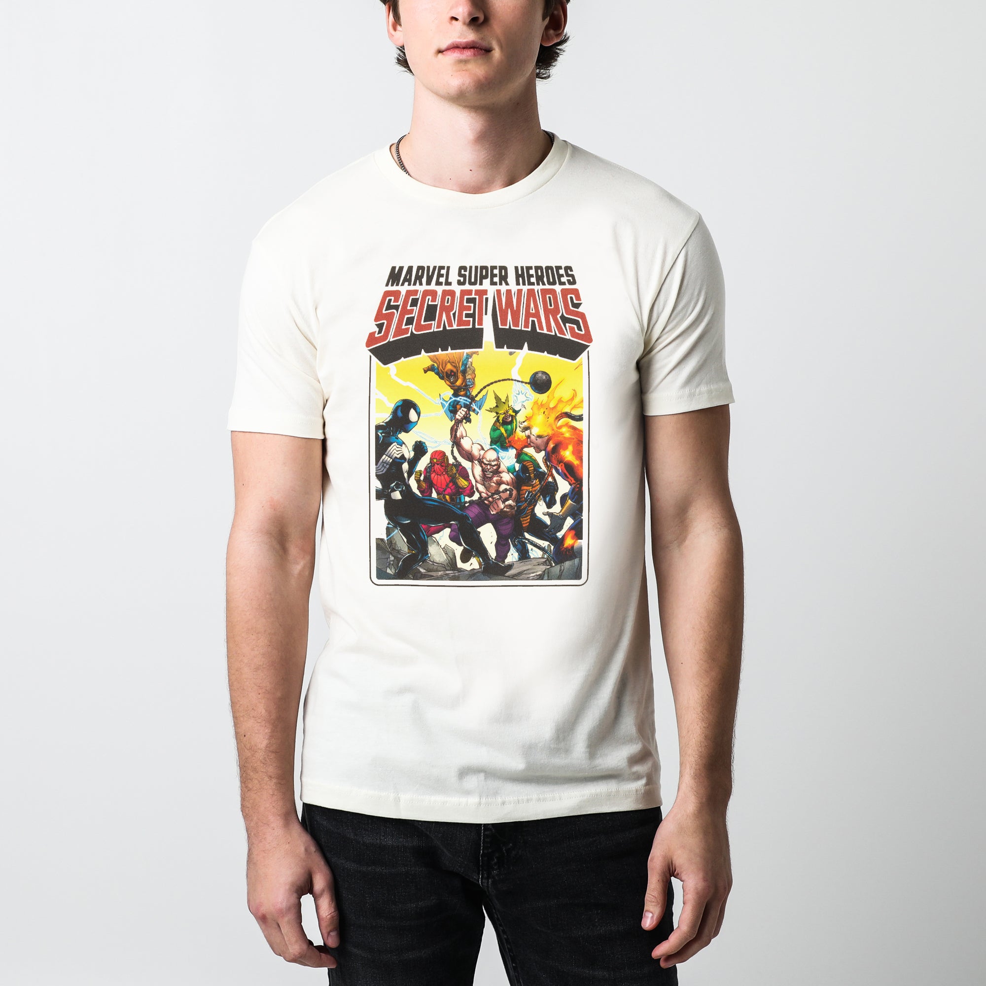 Secret Wars Spider-Man vs Super Villains Natural Tee