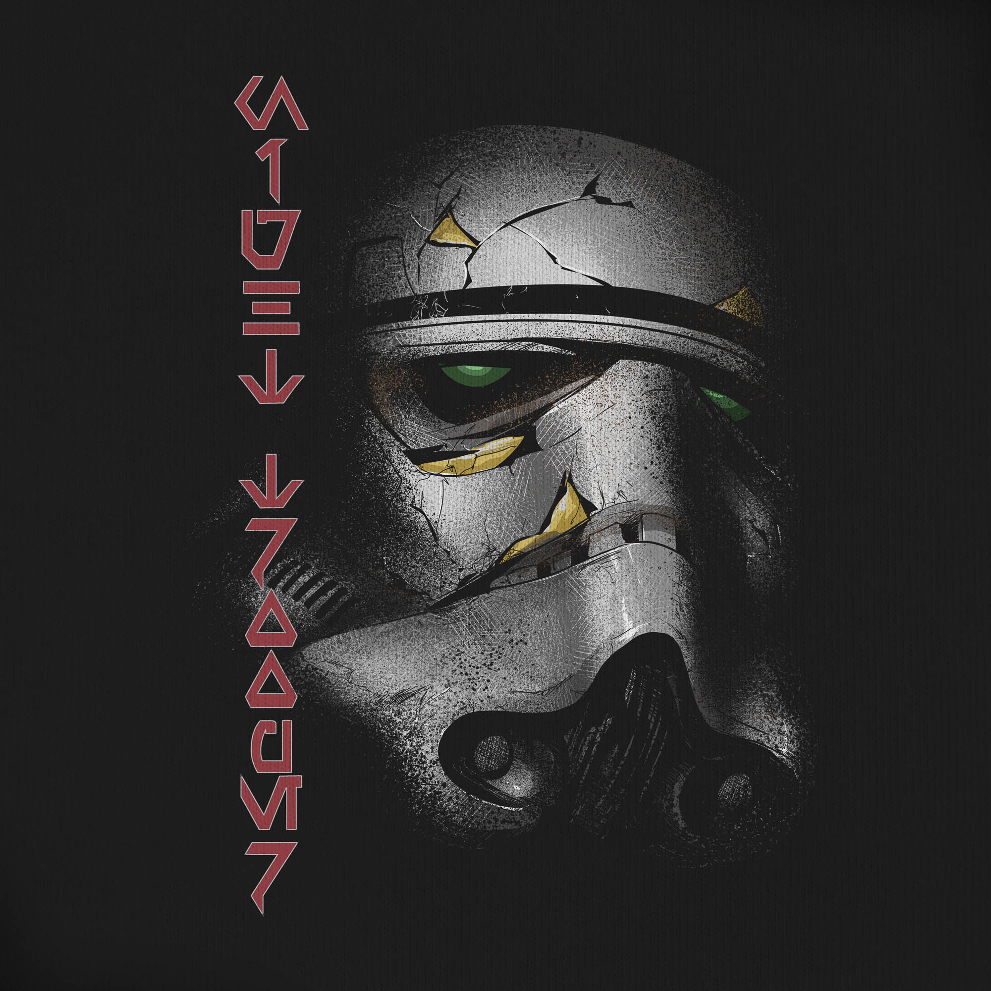 Ahsoka Series Night Trooper Helmet Side View Black Tee