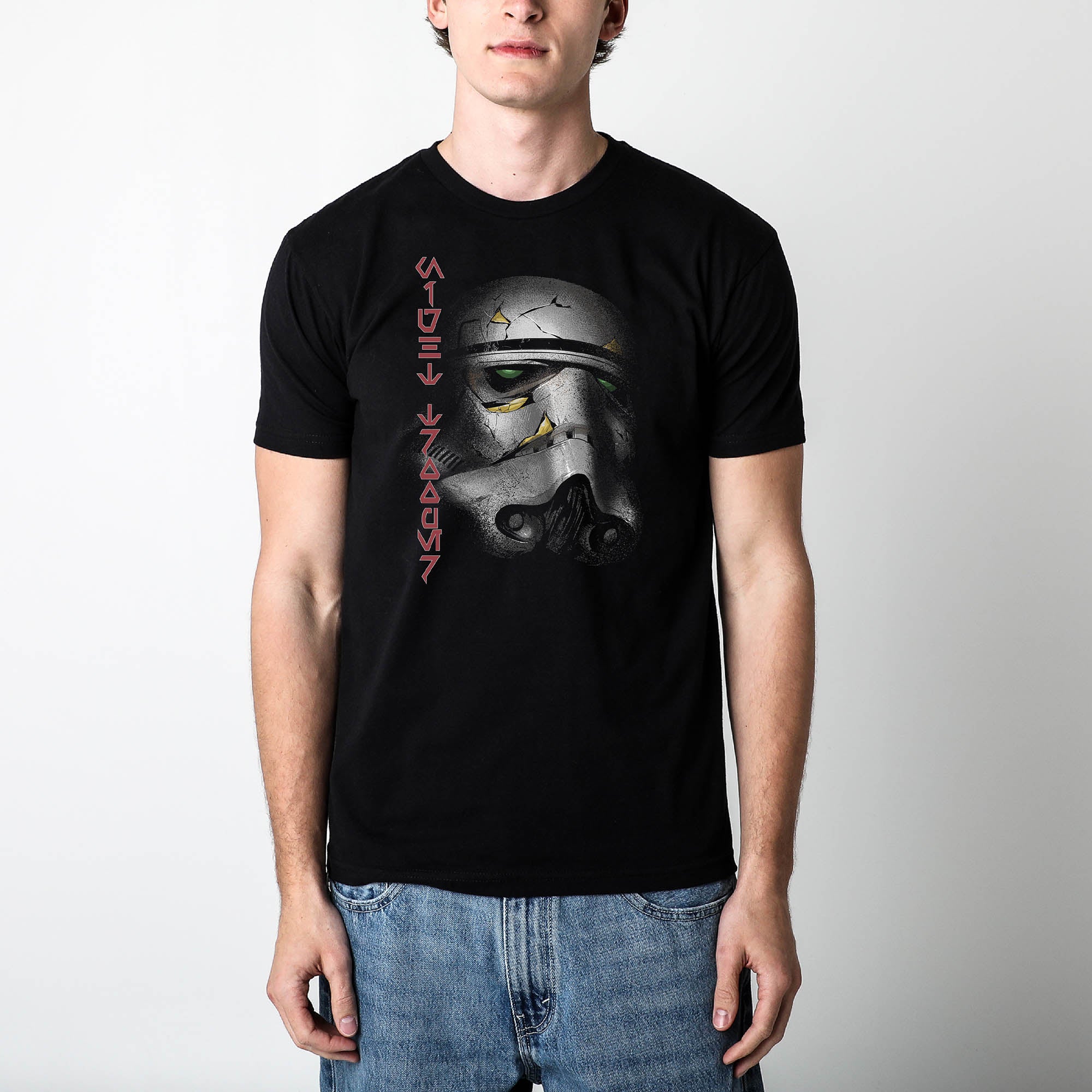 Ahsoka Series Night Trooper Helmet Side View Black Tee