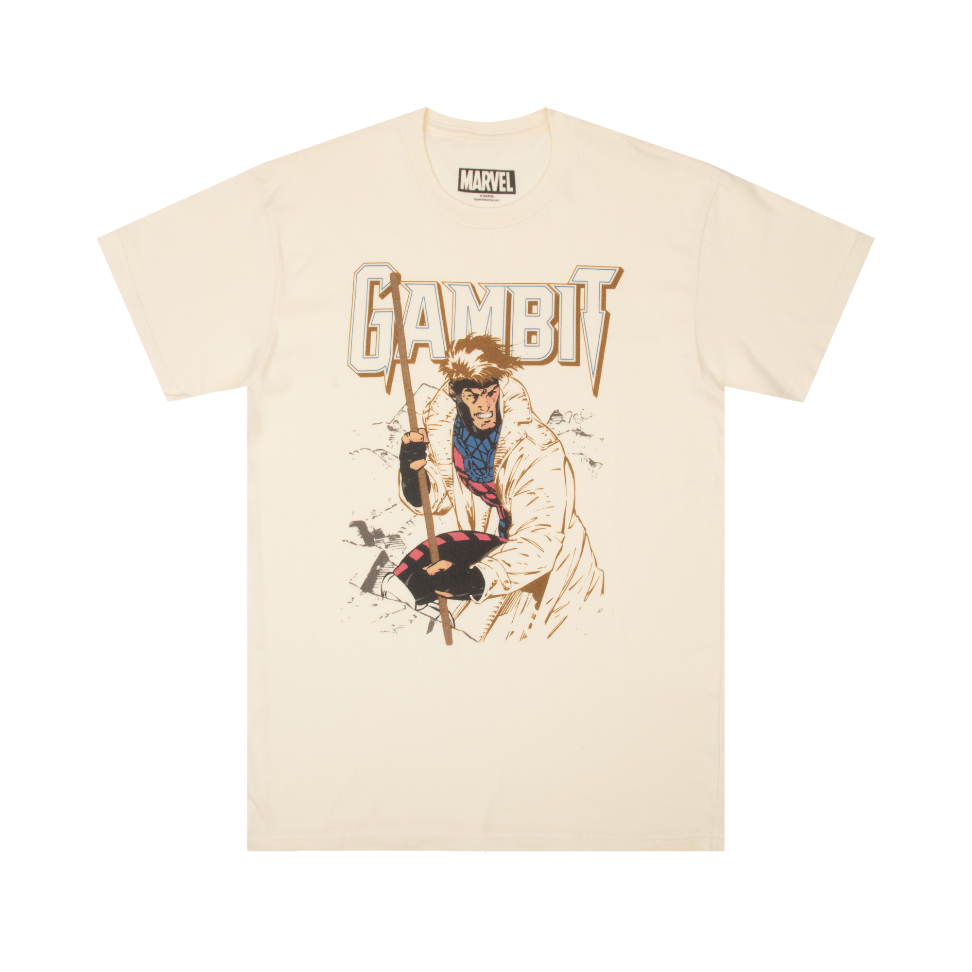 Gambit With Bō Staff Natural Tee