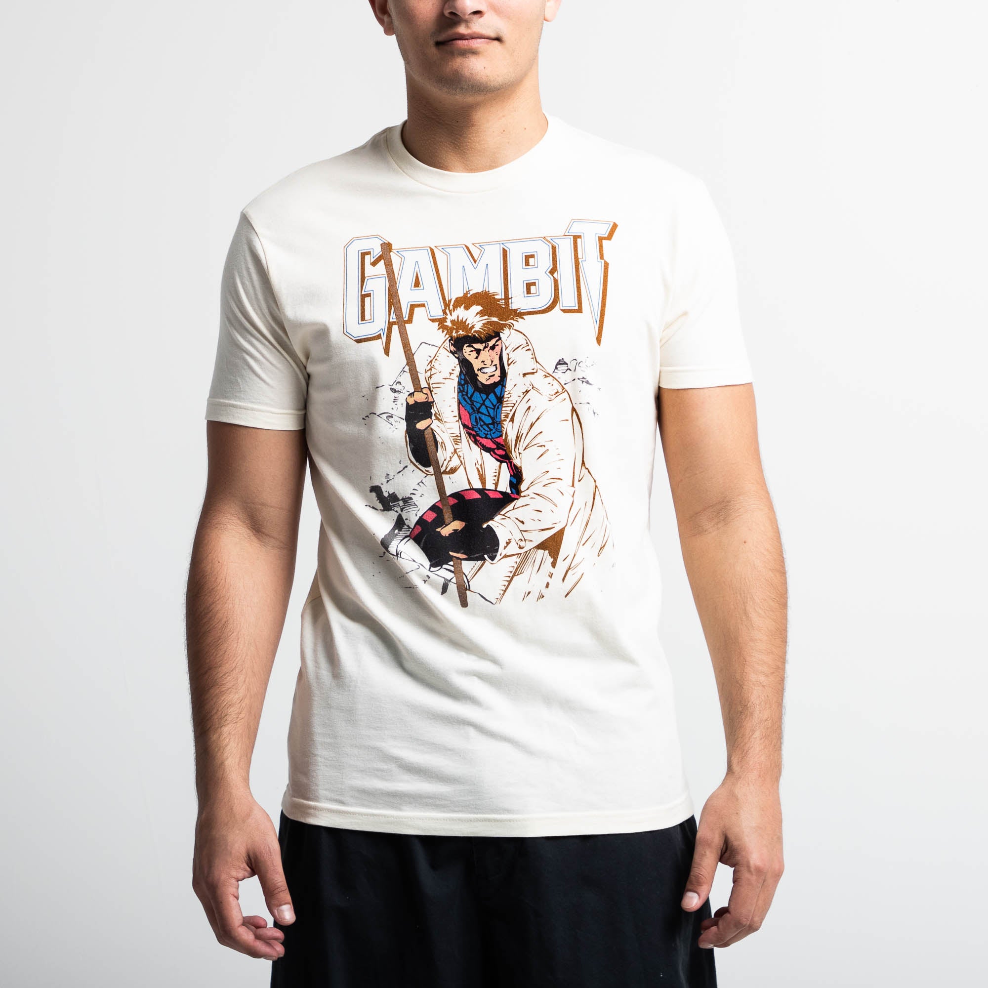 Gambit With Bō Staff Natural Tee