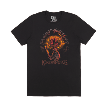 T-shirt noir métallisé Roi Sorcier et Œil de Sauron