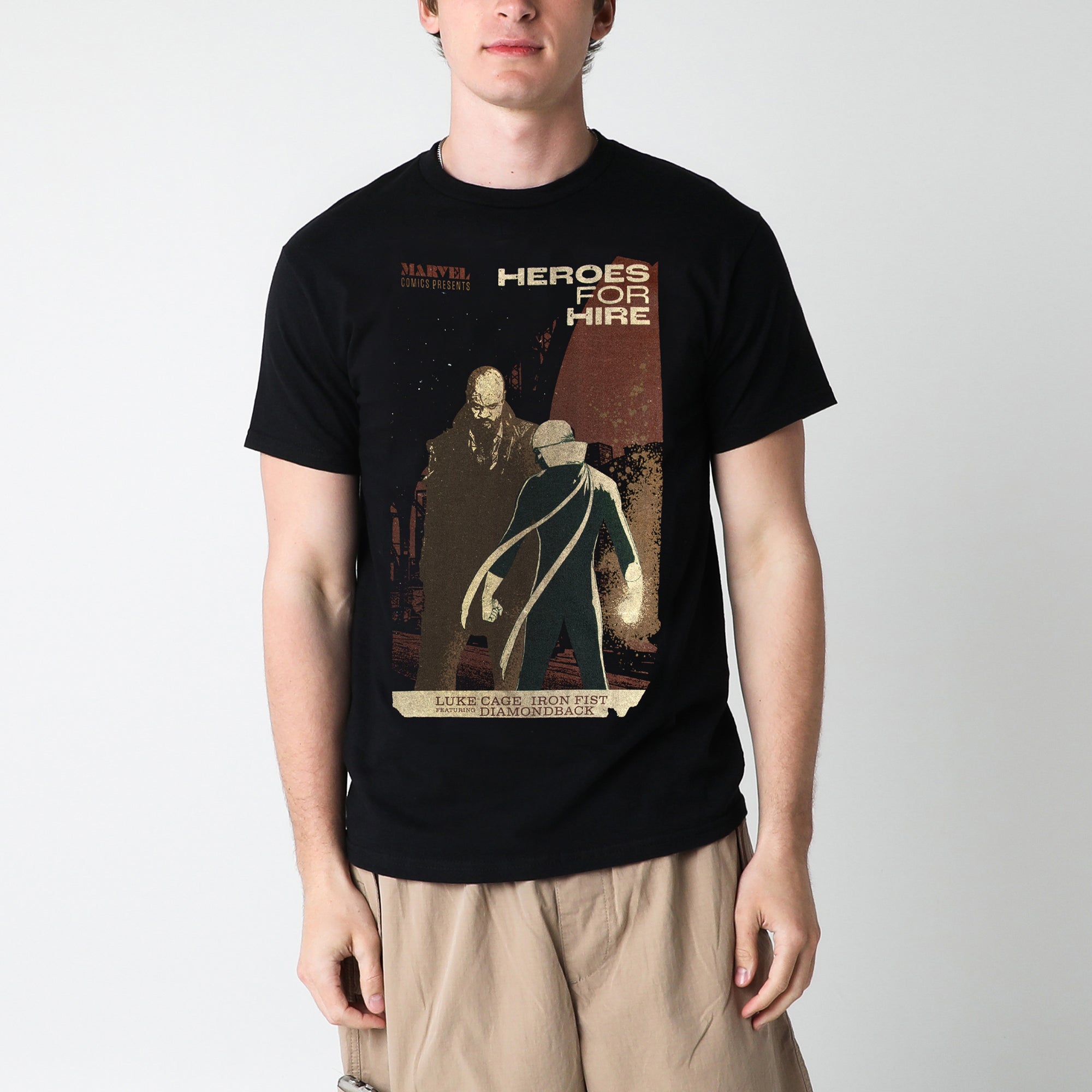 Luke Cage & Iron Fist Black Grindhouse Poster Tee