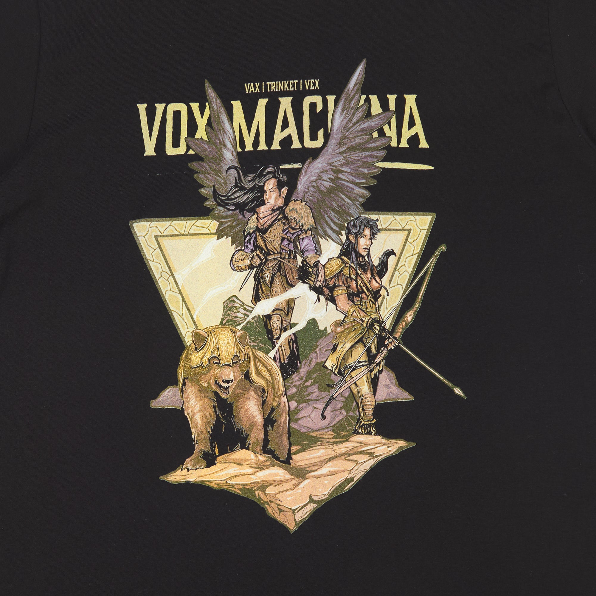 Vox Machina Vax, Vex & Trinket Black Tee