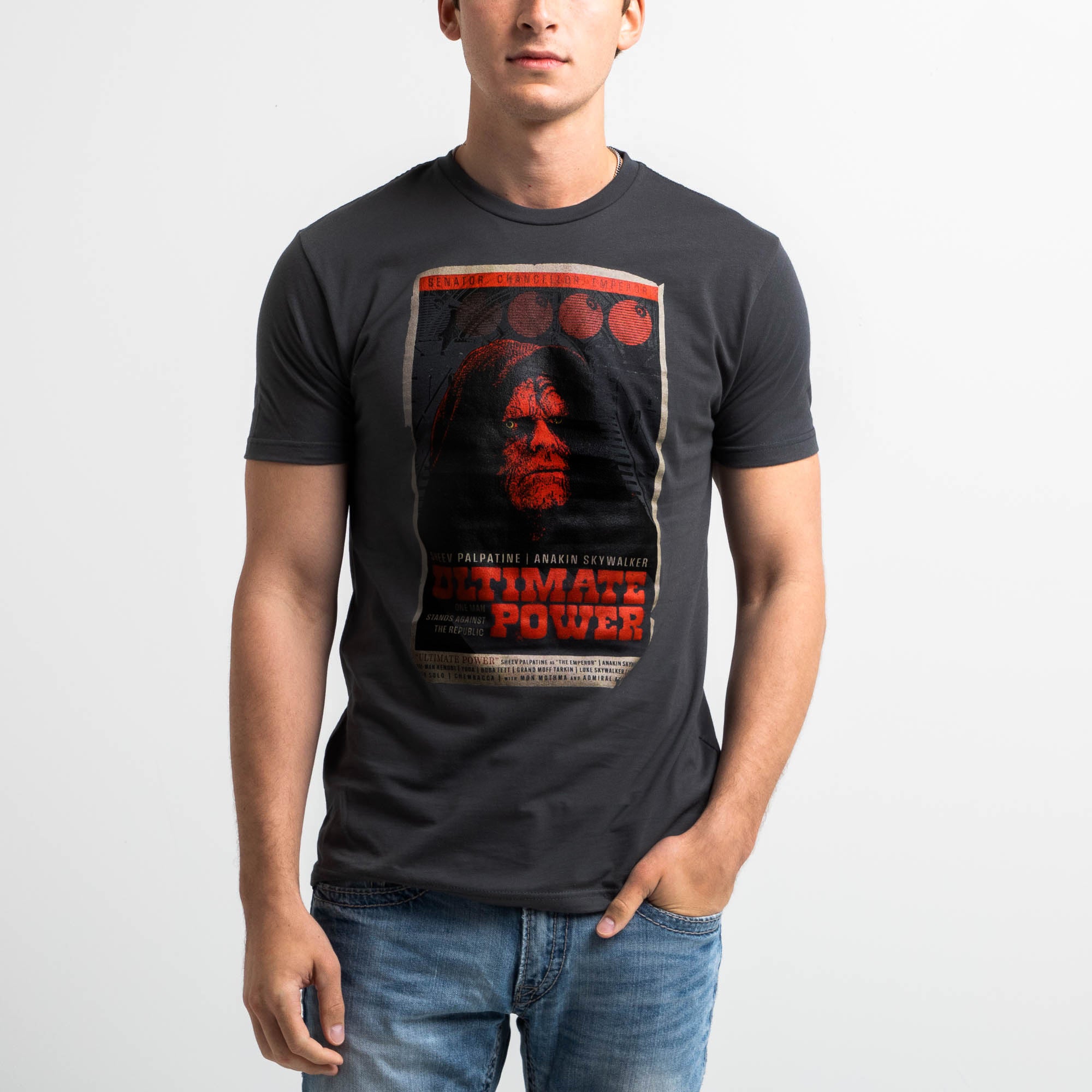 Darth Sidious Ultimate Power Grindhouse Poster Black Tee