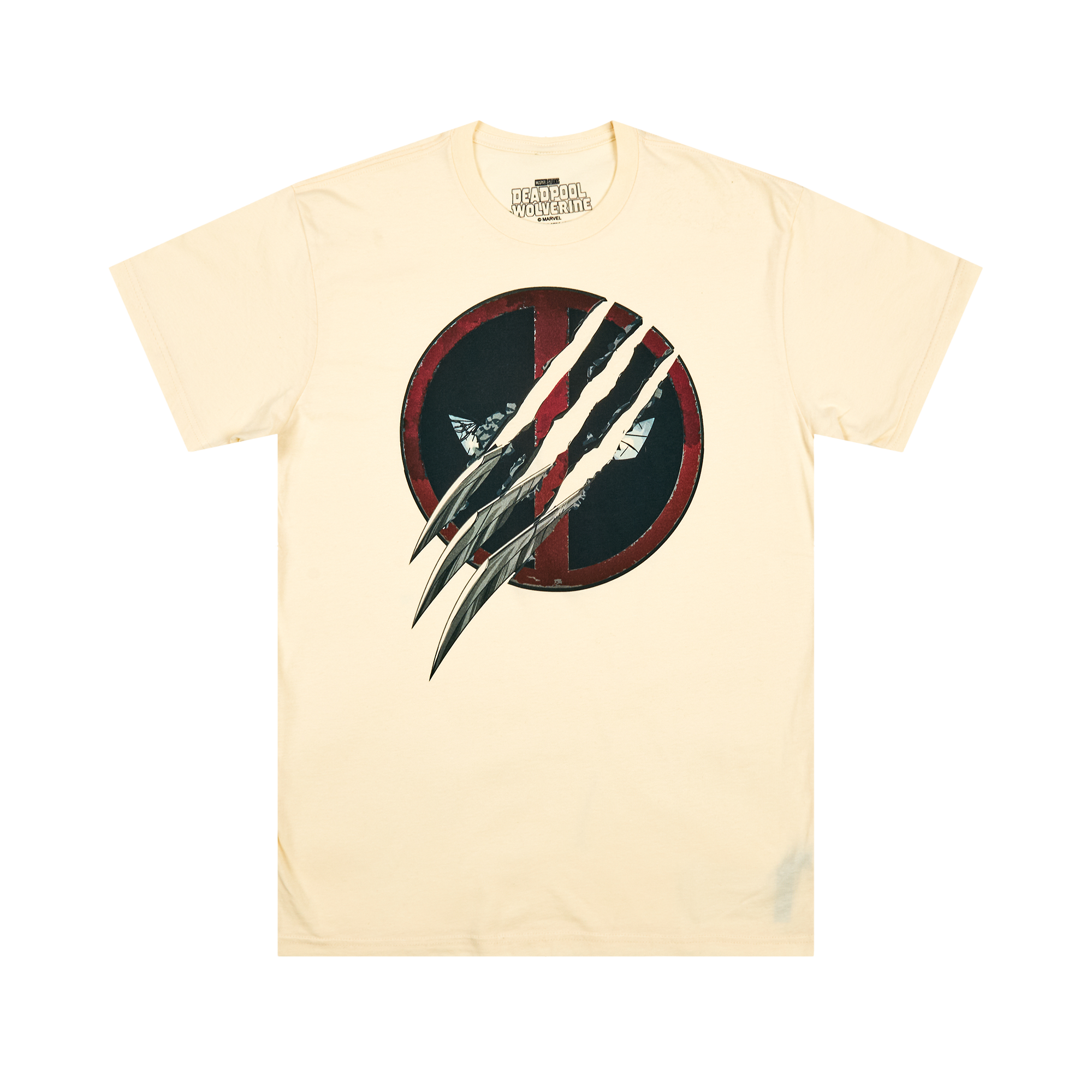 Deadpool & Wolverine Movie Ripped Logo Natural Tee