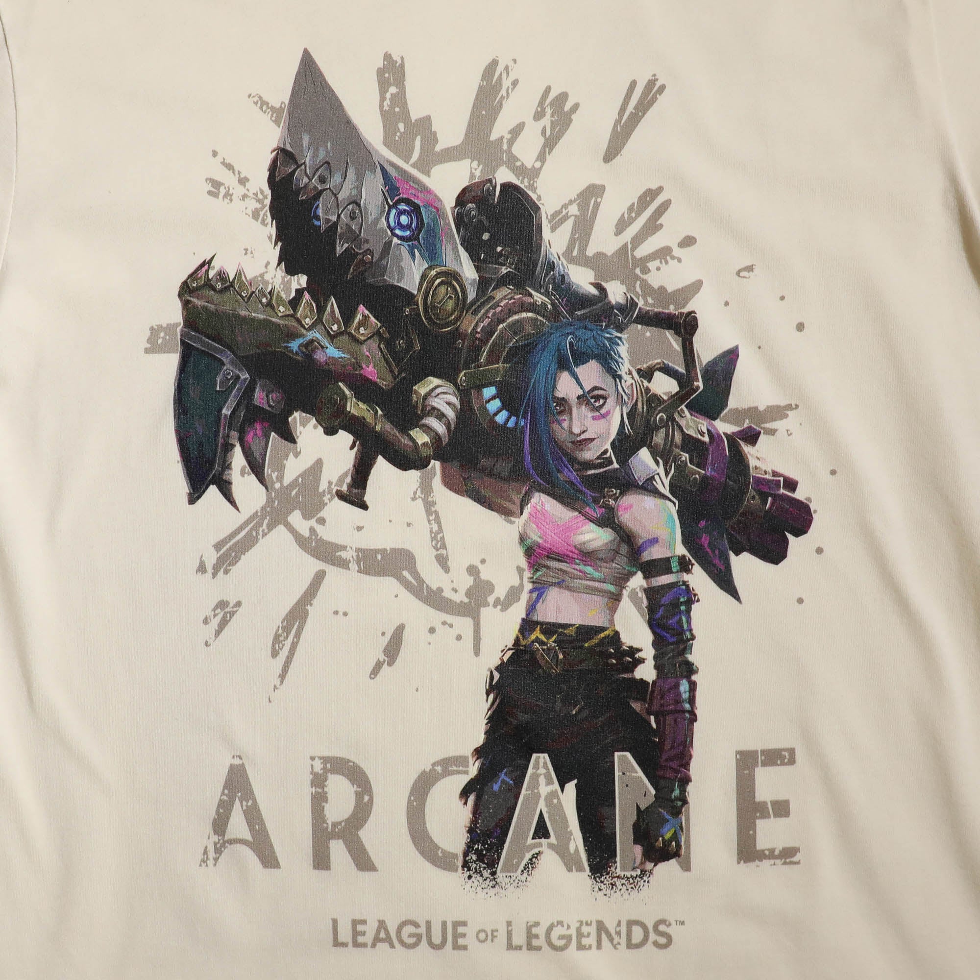 League Of Legends Jinx & Fishbones Natural Tee