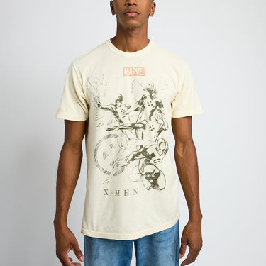 Person wearing a Marvel t-shirt with X-Men graphic design