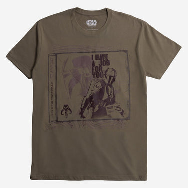 Green T-Shirt with a Star Wars Mandalorian Graphic Designed to look like a CD Cover