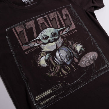 Brown Shirt with a Star Wars Grogu "Baby Yoda"  design inspired to look like a CD Cover