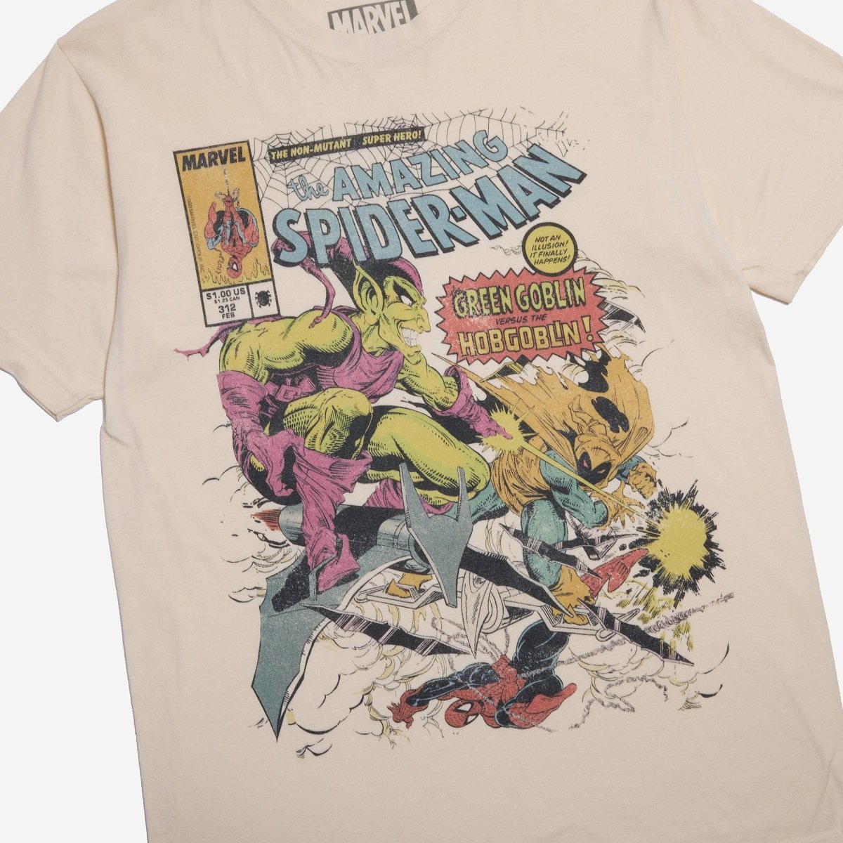Marvel Spider-Man vs Green Goblin Natural Zine Tee | Heroes