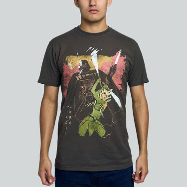 Ahsoka Fighting Darth Vader Zine Vintage Soft Tee - Heroes & Villains-Star Wars-T-Shirt