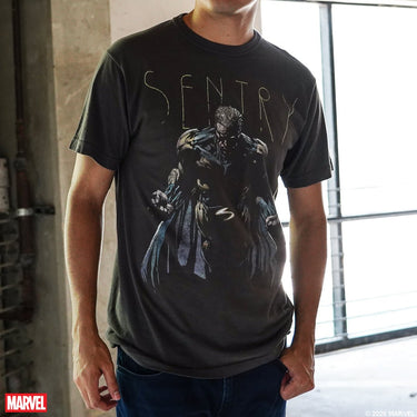 Sentry Flying Pose Zine Vintage Soft Tee - Heroes & Villains-Marvel-T-Shirt