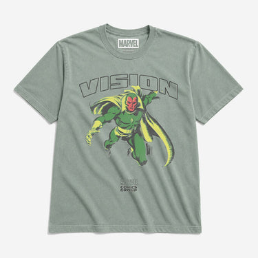 Vision Flying Pose Vintage Soft Tee - Heroes & Villains-Marvel-T-Shirt