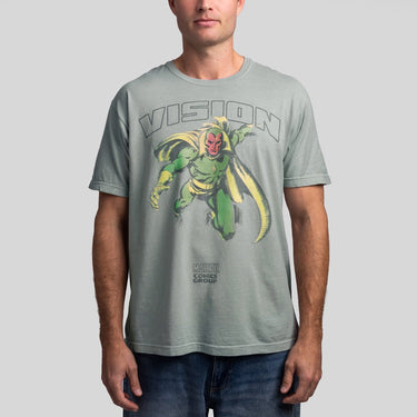 Vision Flying Pose Vintage Soft Tee - Heroes & Villains-Marvel-T-Shirt