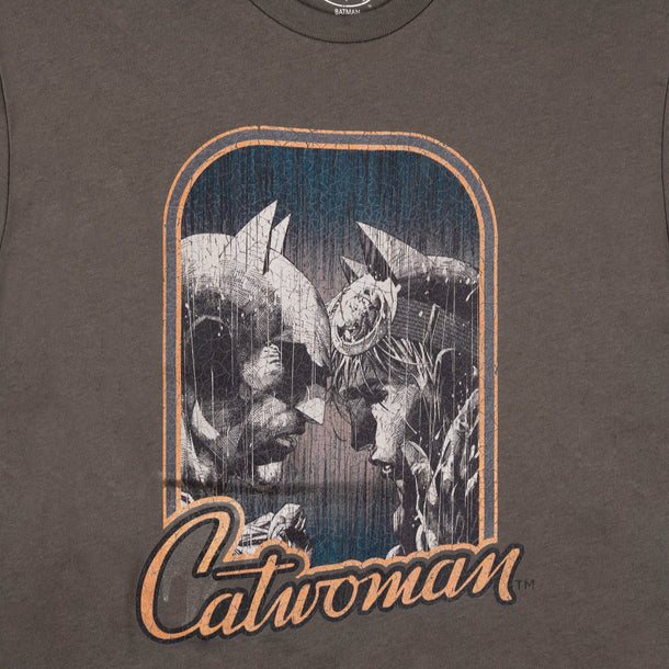 Catwoman and Batman Dark Grey Cropped Tee