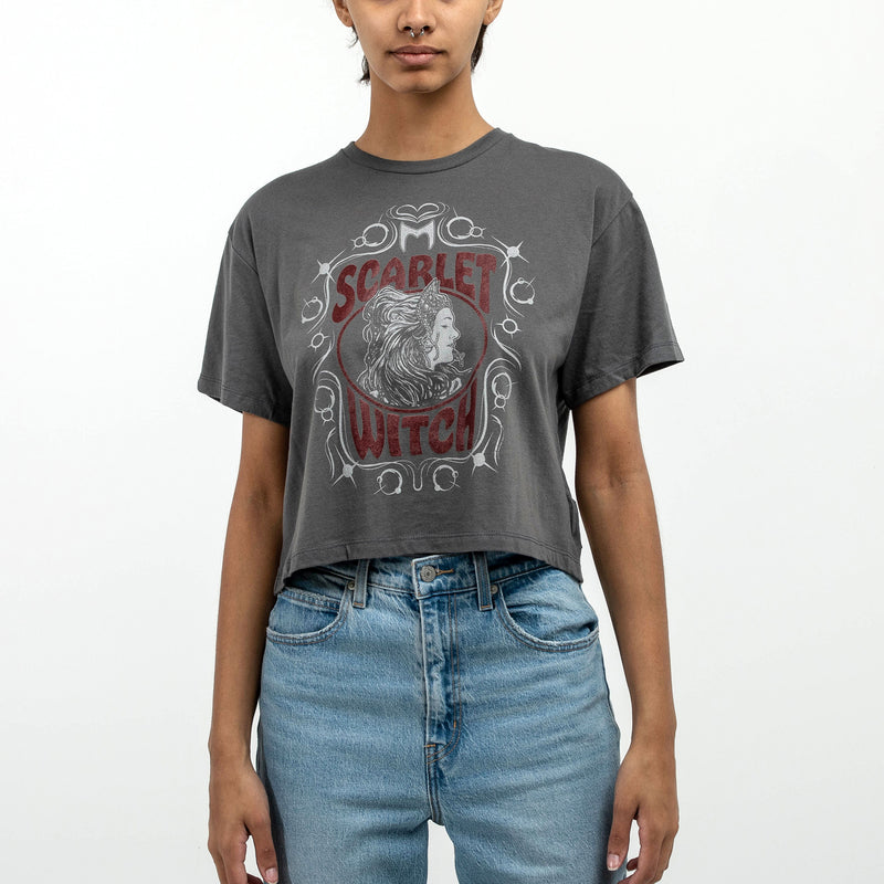 Scarlet Witch Grey Cropped Tee