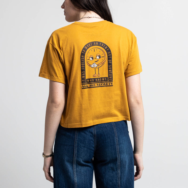 Miss Minutes Cropped  Gold Tee