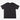 Black t-shirt with a logo on the back against a white background