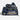 Navy duffel bag with 'Xavier Institute' branding on a light gray background